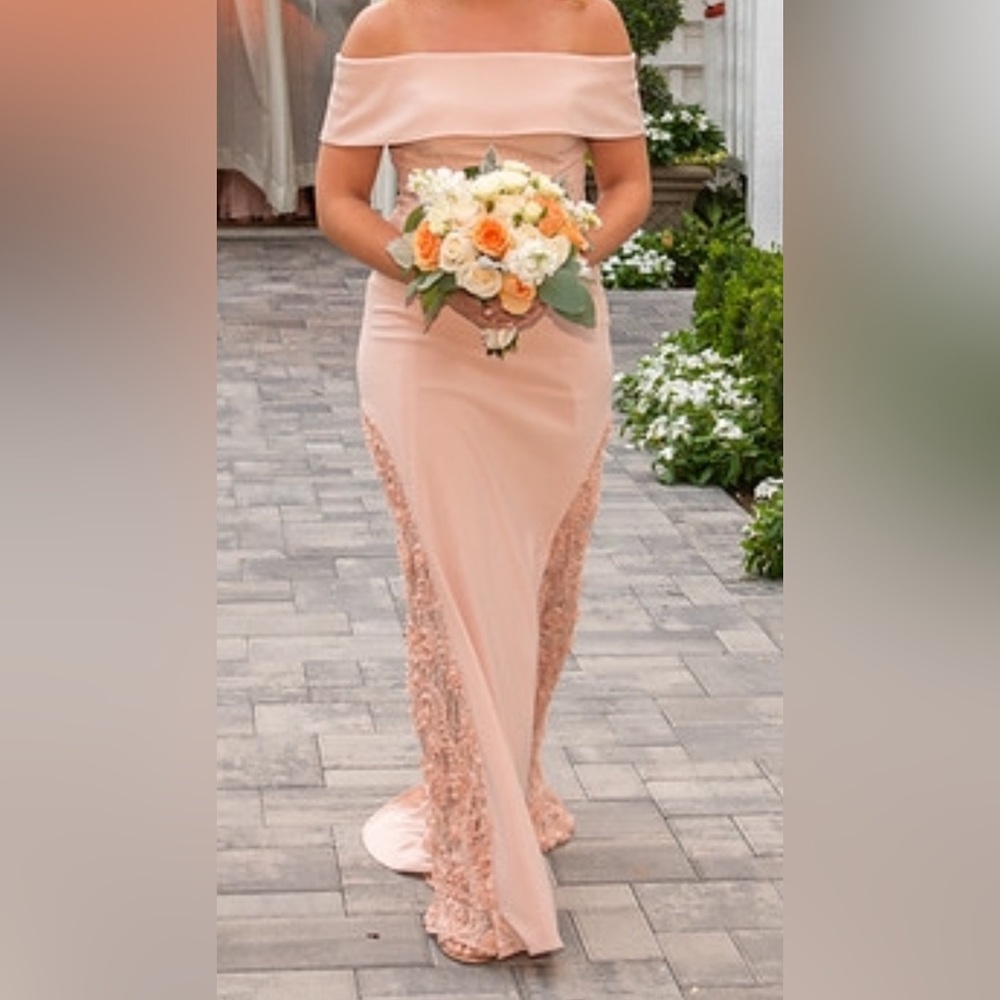 Blush bridesmaid/formal dress: Aqua Bloomingdale’s
